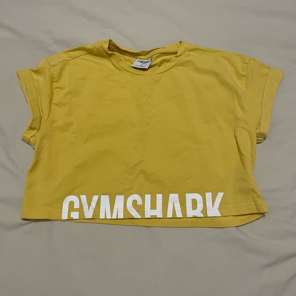 Gymshark Mustard Yellow Tee with White Logo